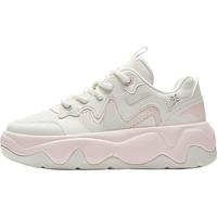 安踏冰淇淋丨板鞋女厚底增高显瘦百搭时尚通勤防泼水防滑运动休闲板鞋 象牙白/余粉白-2 35.5 (女5)