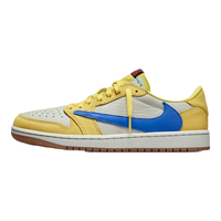 NIKE耐克Air Jordan 1 Low Travis Scott TS联名AJ1灰黄蓝倒钩休闲鞋 DZ4137-700 3