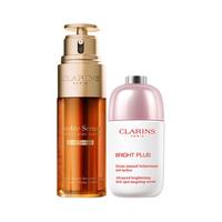 CLARINS娇韵诗轻感双萃精华50ml+小瓷瓶50ml美白补水控油护肤品生日礼物