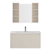 九牧（JOMOO）小牧卫浴智能浴室柜卫生间洗手脸盆柜洗漱台实木镜柜MAB0800 100cm【感应镜灯+美妆架+实木】