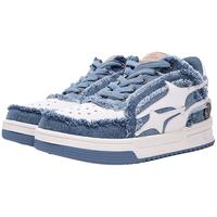 KILLWINNERNoah's ark牛仔破碎流星男鞋潮牌运动板鞋女 蓝色 42