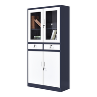 ZHONGWEI 中伟 文件柜拆装办公柜钢制铁皮柜资料柜档案柜储物柜灰白中二斗文件柜加厚款