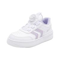回力童鞋女童时尚百搭板鞋2024春季男童小白鞋透气儿童运动鞋 白紫 （时尚） 26码 内长约17.5cm