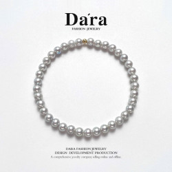 戴拉 dara 珍珠手链 18K金豆 圆形淡水无核珍珠