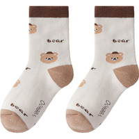 英氏3双装儿童袜子男女童秋冬加厚蓄热抑菌除臭亲肤透气毛圈袜 咖系萌熊 【3双装】 3双 9-12岁 【L】