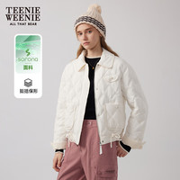 Teenie Weenie小熊女装棉服冬季时尚简约休闲保暖外套韩系洋气夹克 乳白色 M (165)