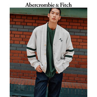 Abercrombie & Fitch【重磅毛圈布】男装25秋冬美式宽松V领长袖开衫卫衣122-5537 浅灰色 S (175/92A)