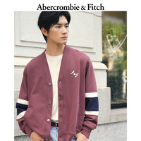 Abercrombie & Fitch【重磅毛圈布】男装25秋冬美式宽松V领长袖开衫卫衣122-5537 红棕色 XL (180/116A)