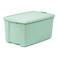 爱丽思（IRIS） 特大号收纳箱透明塑料搬家箱衣服收纳盒子衣物整理箱子储物盒 竹簧绿 56L 长66*宽40*高32