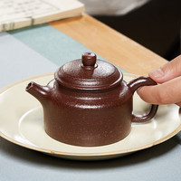 尊壶宜兴紫砂茶壶家用小容量德钟茶壶原矿紫泥手工茶壶泡茶壶功夫茶具 紫泥德钟紫砂茶壶 185ml