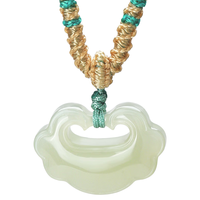 周大生 玲珑如意和田玉吊坠吉祥福坠项链 玲珑如意