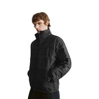UR秋冬男装潮流满底压印拉链口袋羽绒服UMV140030 正黑 XS