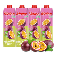 玛丽（MALEE）泰国果汁饮料 百香果汁 大瓶聚会餐饮装饮品1L*4瓶