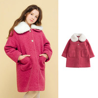 I LOVE J ILOVEJ童装女童羊毛大衣毛呢本命年服外套暖/JVWOU62