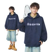 PPGE字母刺绣卫衣男女装重磅连帽衫2025潮牌秋季休闲外套时尚潮流 藏青 S
