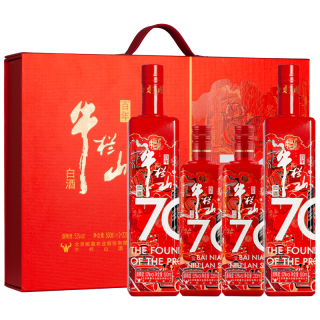 Niulanshan 牛栏山 百年牛栏山 70 53%vol 清香型白酒 500ml*2瓶+220ml*2瓶 礼盒装