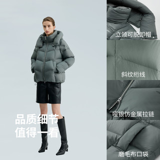 冰洁 BENGENBINJORA 25冬短款脱卸帽羽绒服女 95鸭绒宽松泡芙羽绒服J5400DI41 火山棕 XL (175) 94A（75-80kg）