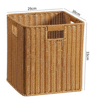 Kens收纳筐仿藤大号 INS风橱柜衣柜整理篮简约客厅储物筐玩具筐