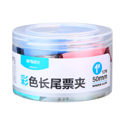 晨光 ABS916J6 彩色长尾票夹 15mm 60只装