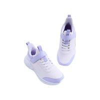 361°儿童运动鞋男童跑鞋秋冬密网轻便魔术贴女童皮革加绒保暖运动鞋 玫瑰水紫色/柔紫色/淡粉紫 37