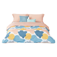 梦洁家纺 纯棉床上四件套 60s长绒棉贡缎印花款100%全棉亲肤套件1.5米床 被套200x230cm 茶白