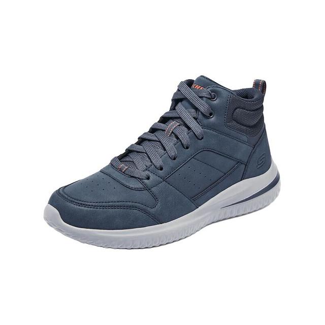 斯凯奇（SKECHERS）冬季男士耐磨透气简约休闲靴894262 海军蓝色/NVY