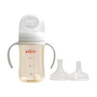 Pigeon贝亲婴儿PPSU奶瓶自然离乳奶嘴重力球吸管把手240ml3-12M+
