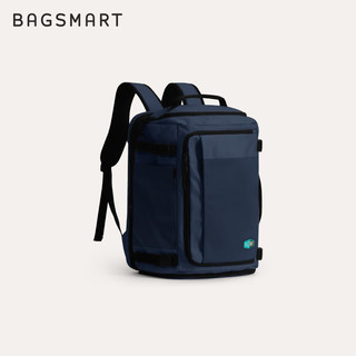 BAGSMART双肩包随行仓高配旅行包出差大容量多隔层户外防盗背包电脑包书包 深蓝