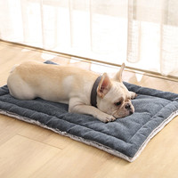 汤琪 加厚冬季保暖狗狗垫子猫垫子耐咬四季通用宠物狗窝垫睡垫宠物垫子 新款蓝色 L号:114*69CM