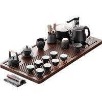 忘艺（WANGYI） 黑陶功夫茶具套装家用整套横行茶盘陶瓷茶杯茶壶办公室客厅家用 黑陶提梁壶整套茶具套装 14头