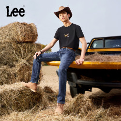 Lee 25726标准中腰直筒丹宁回潮中蓝色男牛仔裤 深蓝色 32