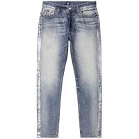 李 Lee25舒适中腰锥形天丝垂感中深蓝男牛仔裤潮 38