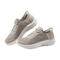 斯凯奇Skechers健步鞋一脚蹬休闲健步男女同款舒适透气124836 灰褐色/TPE(女) 39