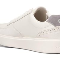 Cole Haan 歌涵 男士休闲皮革运动鞋低帮平底百搭轻便透气板鞋 Ivory/silver 41 EU 宽版