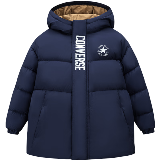 Converse匡威儿童羽绒服男女童2025冬季加绒加厚防风保暖外套潮流童装百 藏青蓝 清洁度1000+ 150 /72 充绒量约140g 【身高140-152cm】