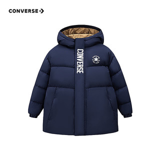 Converse匡威儿童羽绒服男女童2025冬季加绒加厚防风保暖外套潮流童装百 藏青蓝 清洁度1000+ 150 /72 充绒量约140g 【身高140-152cm】