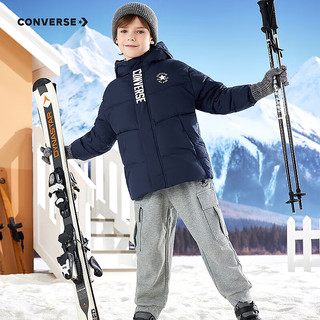 Converse匡威儿童羽绒服男女童2025冬季加绒加厚防风保暖外套潮流童装百 藏青蓝 清洁度1000+ 150 /72 充绒量约140g 【身高140-152cm】