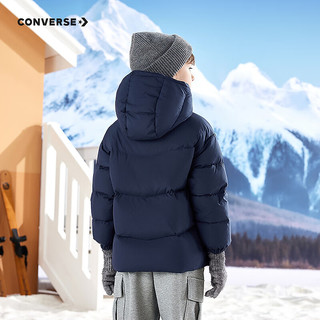 Converse匡威儿童羽绒服男女童2025冬季加绒加厚防风保暖外套潮流童装百 藏青蓝 清洁度1000+ 150 /72 充绒量约140g 【身高140-152cm】