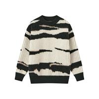 多多家【糯叽叽 暖呼呼】男童毛衣秋冬打底仿貂绒儿童针织衫潮 黑色 110