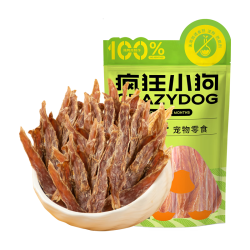 疯狂小狗 狂小狗 鸭肉干狗狗零食宠物磨牙训练励 鸭胸肉500g