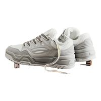 安踏微糖面包鞋板鞋女鞋厚底增高潮流缓震鞋子运动鞋休闲鞋 象牙白/积云灰/浅沐灰-2 8(女39)