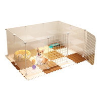 嘻哈尾巴 小狗围栏栅栏室内宠物幼猫笼子家用铁网透明 带门款111cm