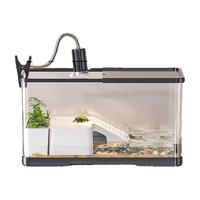 阔庭 KUOTING乌龟缸生态缸宠物饲养箱透明爬宠黑色款 乌龟缸【黑色·升级款】