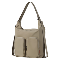 米熙多功能双肩包女旅游轻便大容量斜挎包高颜值两用背包男单肩手提包 沙砾色 【多种背法 自由切换】