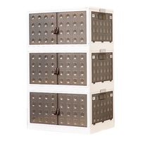 禧天龙可折叠书籍收纳箱组合透明书箱书本大号整理箱宿舍储物箱带滑 烟熏灰1个装  73升61*41*34CM 【五面开门 自由取物】