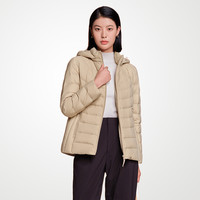 坦博尔羽绒服女短款2025秋鸭绒轻薄连帽时尚百搭舒适便携外套 195/112A