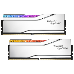 G.SKILL 32GB(16Gx2)套装 DDR5 6000频率 台式机内存条-皇家戟EXPO版RGB灯条-银色/C28