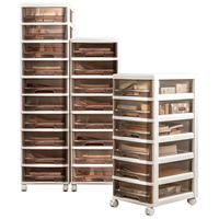  Jeko&Jeko/捷扣 防尘 文件柜 浅抽屉  长420mm;宽320mm;高375mm 透明咖 三层