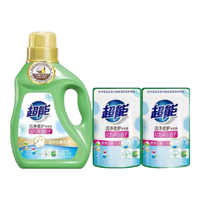 超能洁净柔护洗衣液1.75kg香味持久留香实惠家用 750g桶装+500g*2袋装