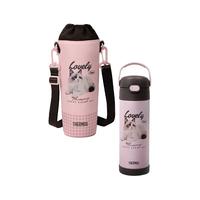 THERMOS 膳魔师 保温杯大容量儿童吸管杯男女士便携水杯不锈钢杯子TCMQ 萌宠猫猫 470ml 附杯袋